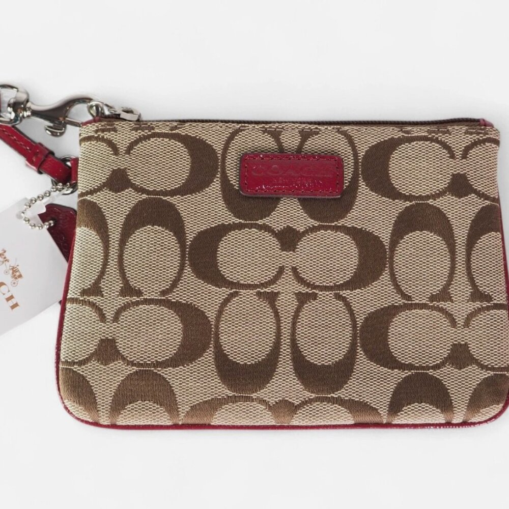 NWT Coach Parker Signature Canvas Wristlet F51775